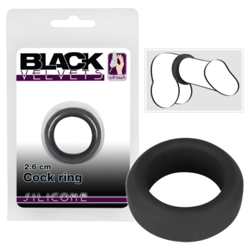 Black Velvet - vastagfalú péniszgyűrű (2,6cm) - fekete