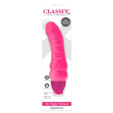 Classix Mr. Right - kezdő, péniszes szilikon vibrátor (pink)