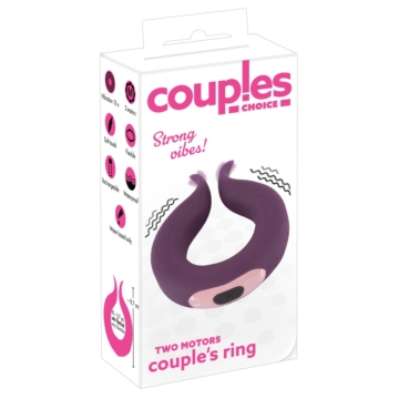Couples Choice - akkus, kétmotoros péniszgyűrű (lila)