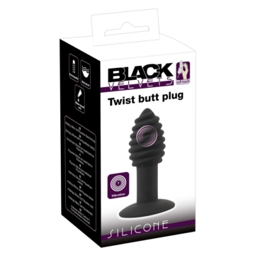 Black Velvet Twist - akkus, szilikon anál vibrátor (fekete)