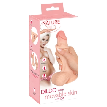 Nature Skin - dildó bőrrel - 19cm (natúr)