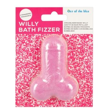 Willy Bath Fizzer - péniszes fürdőbomba - eper (100g)