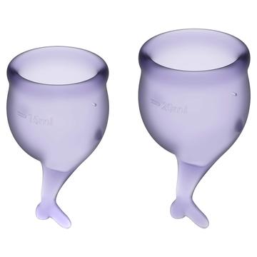 Satisfyer Feel Secure - farkincás menstruációs kehely szett (lila) - 2db
