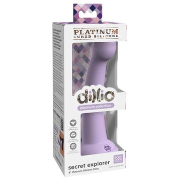 Dillio Secret Explorer - tapadótalpas makkos szilikon dildó (lila)