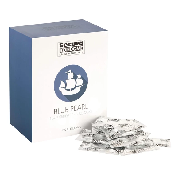 Secura Blue Pearl - gyöngyös kék óvszerek (100db)