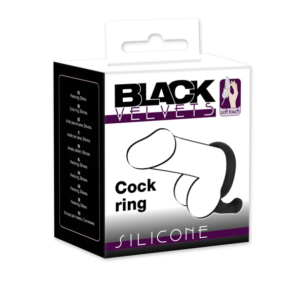 Black Velvet péniszgyűrű gátstimulálóval (fekete)