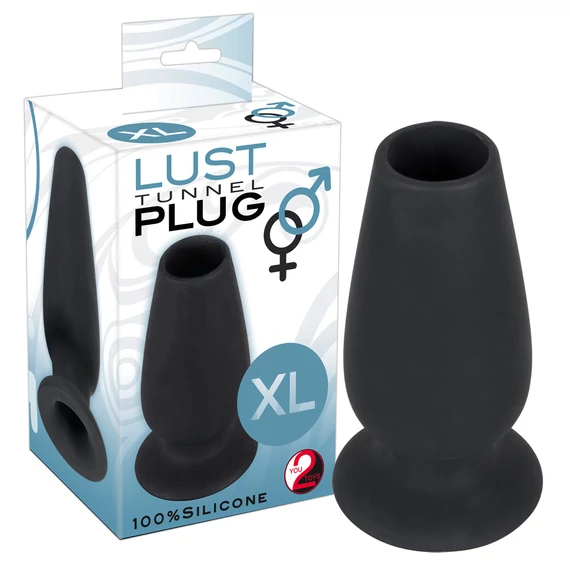 You2Toys - Lust Tunnel XL - üreges análtágító dildó (fekete)