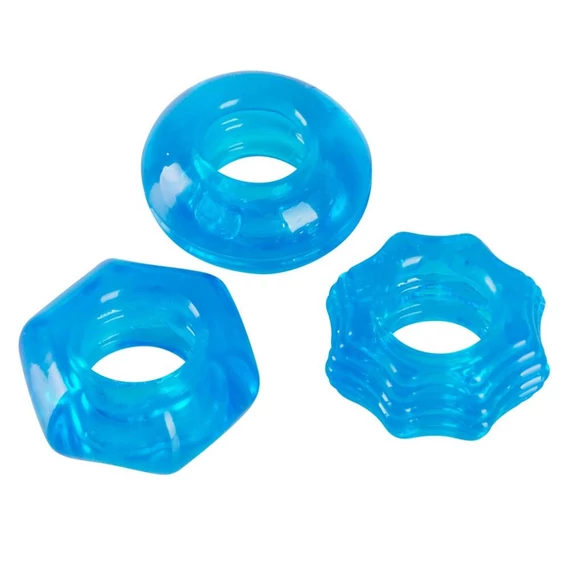 You2Toys - Stretchy - szilikon péniszgyűrű trió (kék)