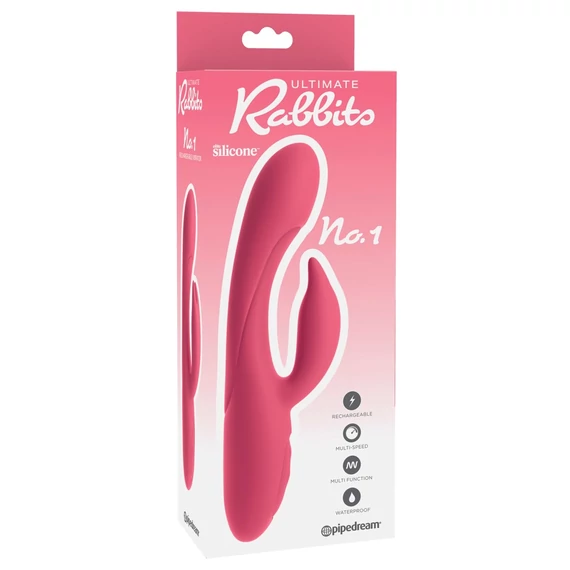 Ultimate Rabbits No.1 - akkus, csiklókaros G-pont vibrátor (pink)