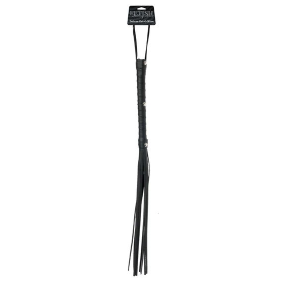 Fetish Fantasy Deluxe Cat-O-Nine - korbács (65cm) - fekete