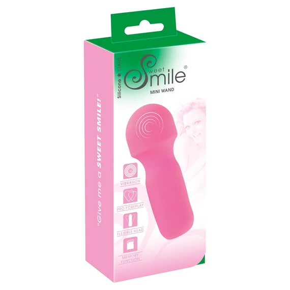 SMILE Mini Wand - akkus, mini masszírozó vibrátor (pink)