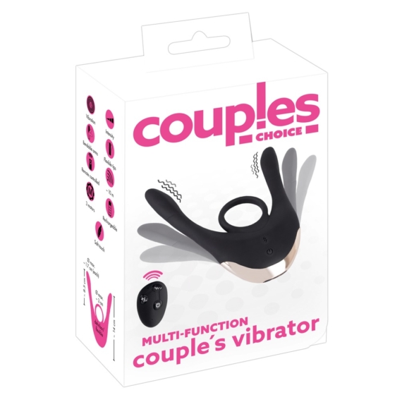 Couples Choice - akkus, 3 motoros párvibrátor (fekete)