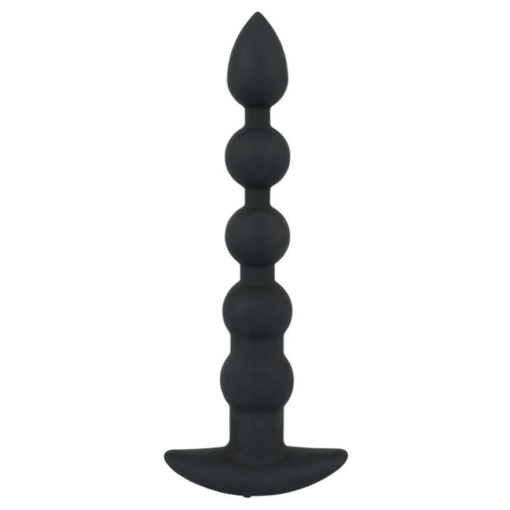 Black Velvet - akkus 5 gyöngyös anál vibrátor (fekete)