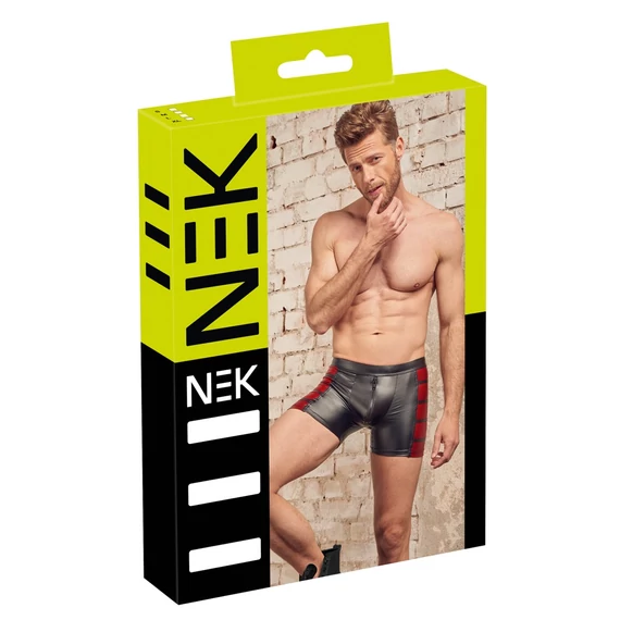 NEK -  piros oldalbetétes  cipzáros boxer (fekete)