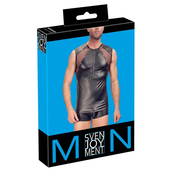 Svenjoyment - áttetsző betétes, cipzáros férfi felső (fekete)