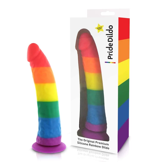 Pride - Szilikon dildó (szivárvány)
