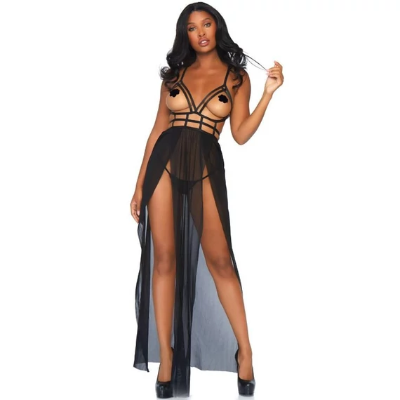 LEG AVENUE – elegáns maxi ruha és tanga S/M