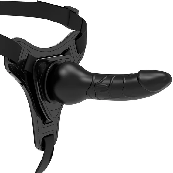 Fétis szubmisszív hám - fekete szilikon 16 cm realisztikus