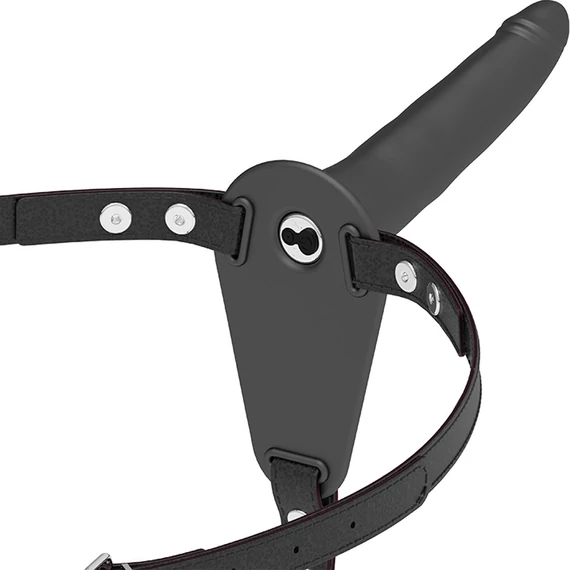 Fetish – fekete szilikon vibrátor prémium hám 15 cm
