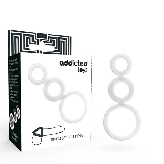 ADDICTED TOYS – átlátszó péniszgyűrű készlet