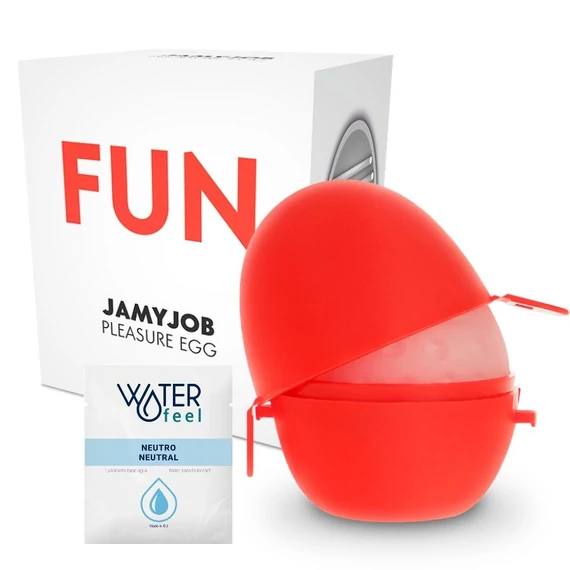 JAMYJOB - Diszkrét tojásmaszturbátor, piros kiadás