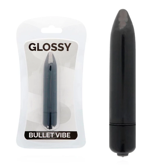 GLOSSY – prémium vékony vibrátor fekete színben