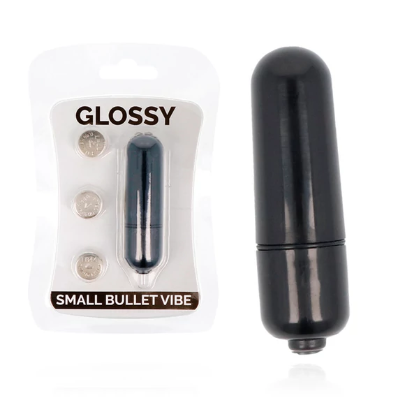 GLOSSY – kis prémium vibráló izgató fekete színben