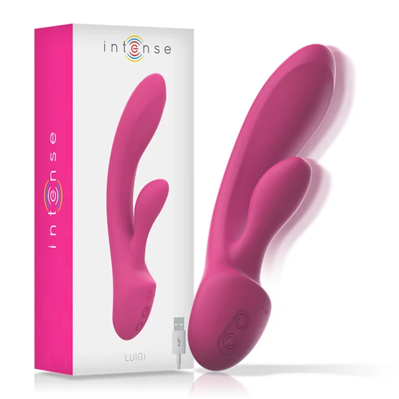 INTENSE - Luigi Rabbit Vibrátor – pink folyékony szilikon