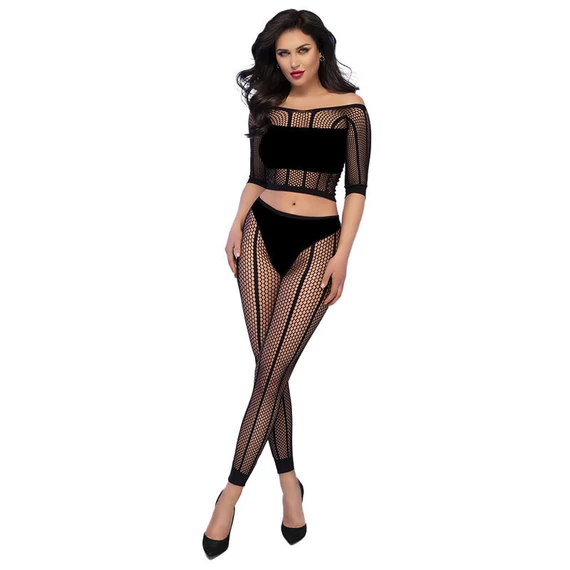 CHILIROSE - fekete top és leggings S/M méretben