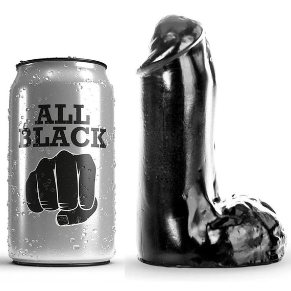 ALL BLACK - 13 cm-es élethű dildó