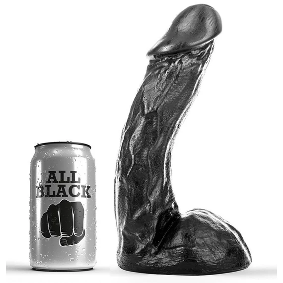 ALL BLACK - 23 cm hosszú prémium masszírozó dildó