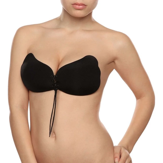 BYE-BRA - Csipkés Push-Up Melltartó Fekete C Kosár - Vonzó Emelés és Kényelem