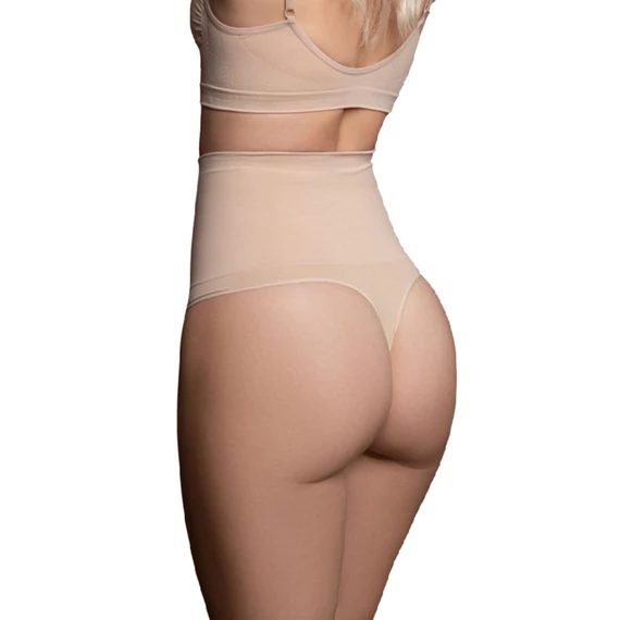 BYE-BRA - zökkenőmentes, bézs tanga alakú fűző XXL