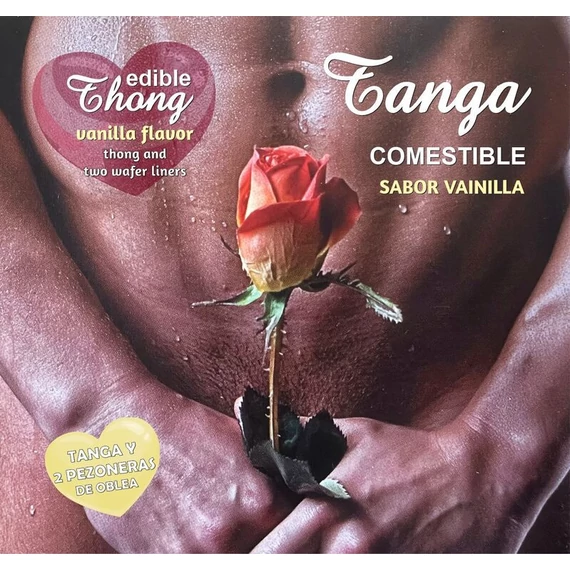 HOTFLOWERS – férfi tanga + 2 vanília waferecset a mellbimbókhoz