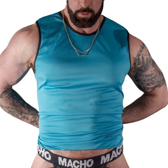 MACHO – stílusos kék póló S/M méretben