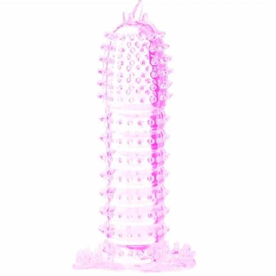 BAILE - Pink stimuláló ponttal ellátott pénisz burkolat 14 cm