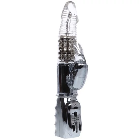 BAILE Amour Missile - átlátszó forgó vibrátor 26,5 cm