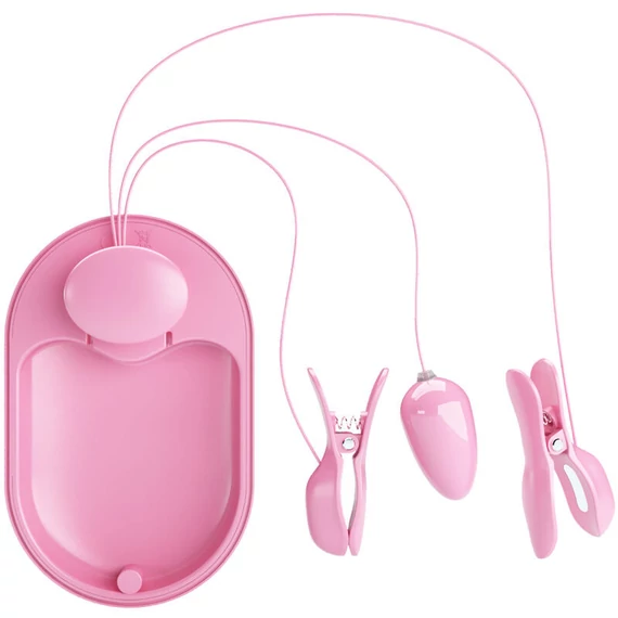 PRETTY LOVE – érzéki elektro-stimuláló csipesz pink színben