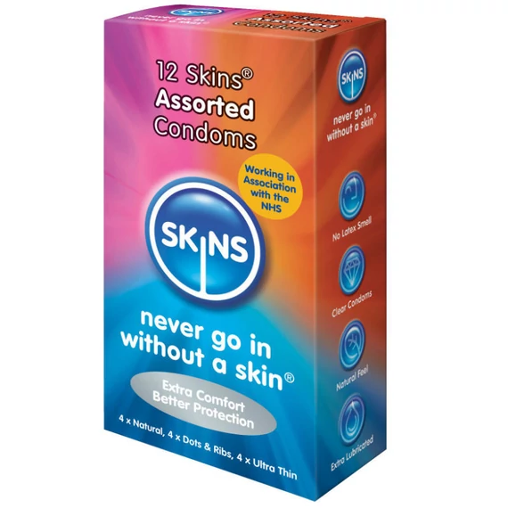 SKINS - változatos prémium óvszer 12 darabos csomag