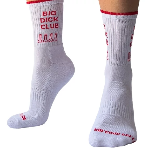 Big Dick Club – fehér zokni piros díszítéssel