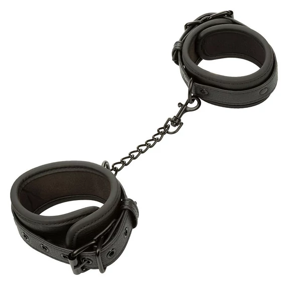 CalExotics - állítható bőr bokapántok, fekete elegancia