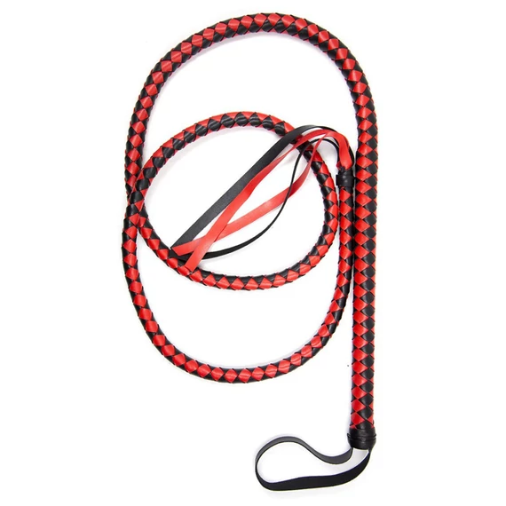 Long Whip Duo – 190 cm hosszú, fekete-piros ostor