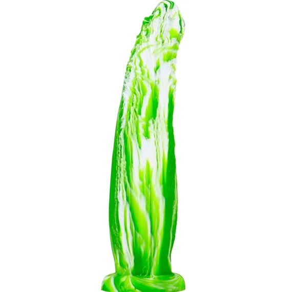 KOAL Dildo – érzéki zöld-fehér intim kényeztető 25 cm