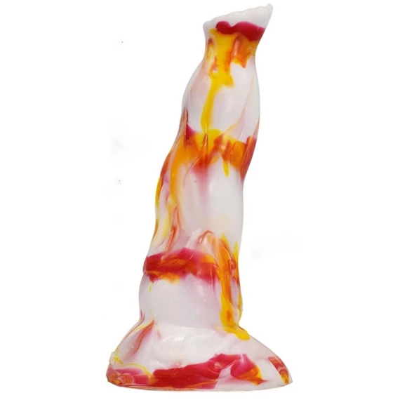 Lupkal – prémium, érzéki dildó, 19 x 5,5 cm, fehér-narancs
