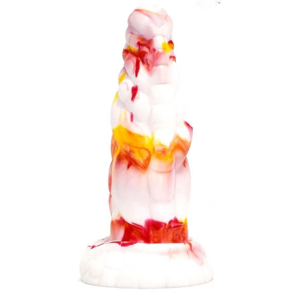 Pythor – prémium fehér-narancs dildó 17x6 cm