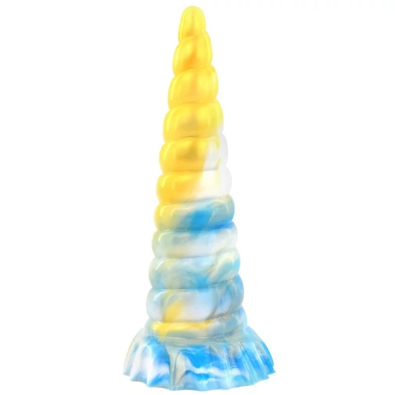 Plug Korn – prémium arany-kék anál vibrátor 20 x 6 cm