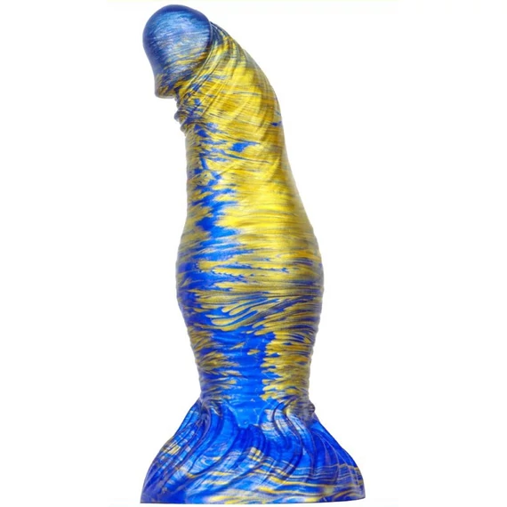 Dildo Fantasy Duxel – prémium kék-arany élmény 17 cm