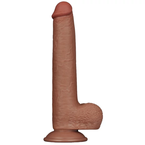 Prémium bőrszimulációs dildó – 17 x 3,5 cm barna