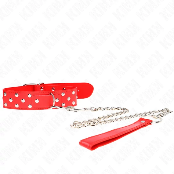 KINK - állítható nyaklánc övvel, 36-50 cm, piros