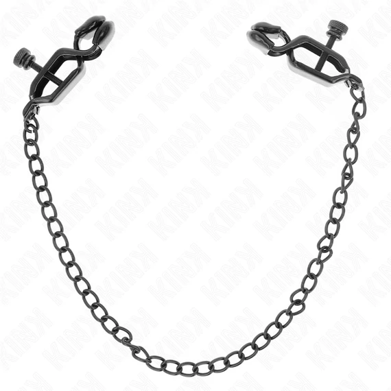 KINK – elegáns mellbimbó csipesz lánc 30 cm fekete
